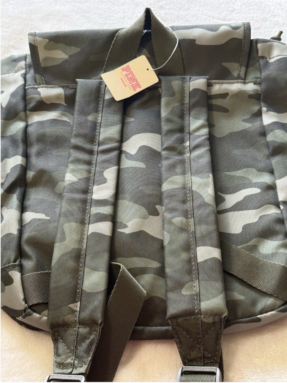 NWT PINK Victoria's Secret Mini Backpack - Green Camo - Picture 3 of 4